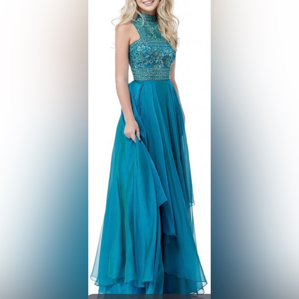 Sherri Hill Prom Dress Jade Size 10 Great Condition